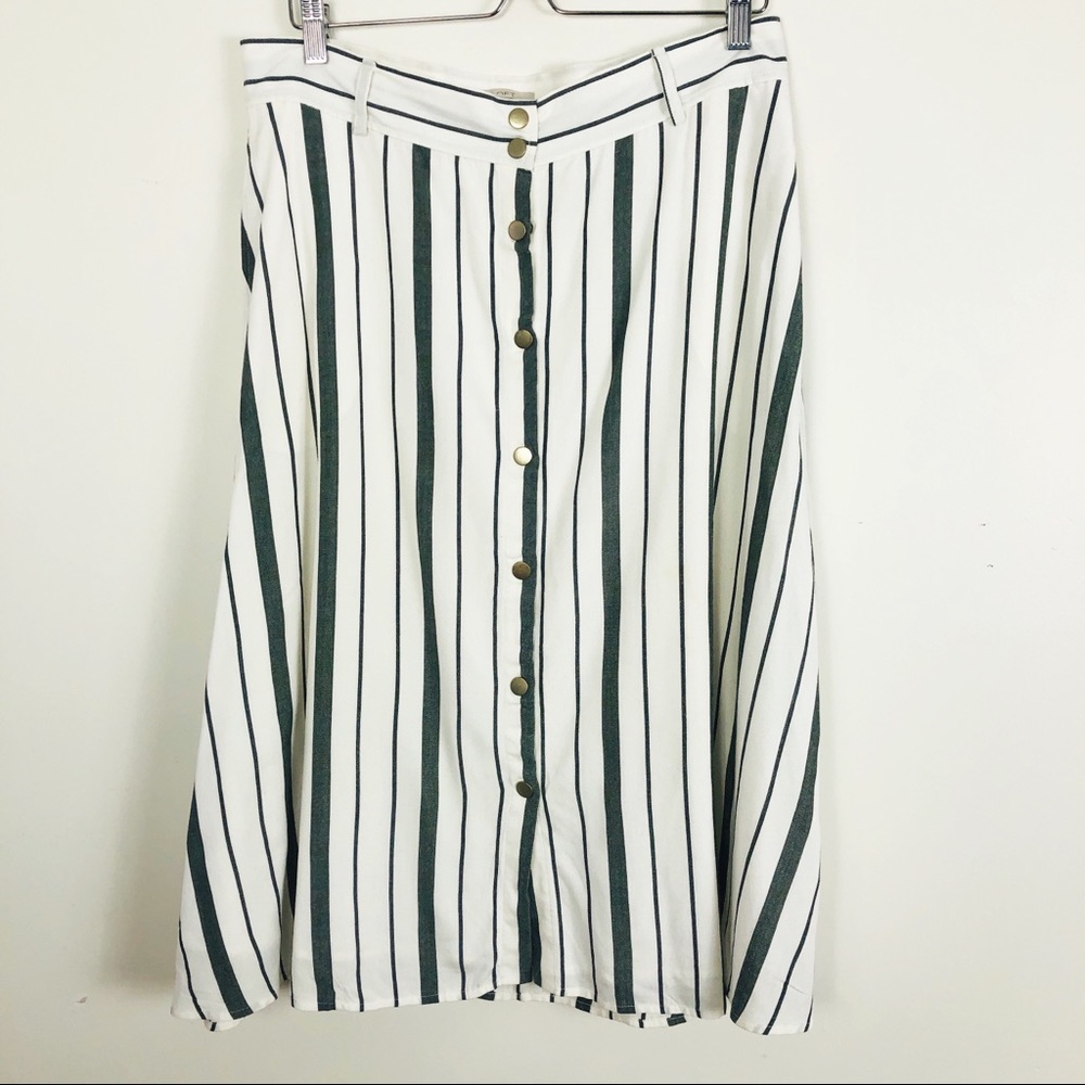LOFT Striped A-Line Skirt